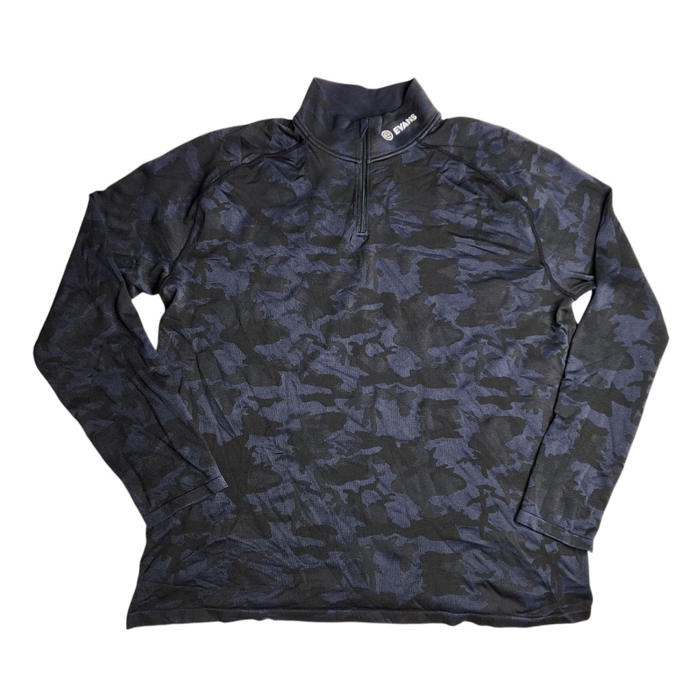UNRL Elite Evans 1/4 Quarter Zip Pullover Black Camo Stretch Golf Size‎ XL